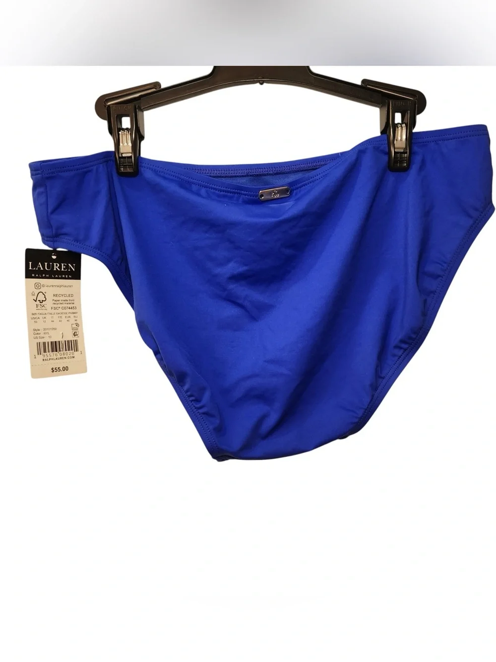 NWT Lauren Ralph Lauren Women’s Cobalt Blue Bikini Brief‎ Swim Bottoms Classic